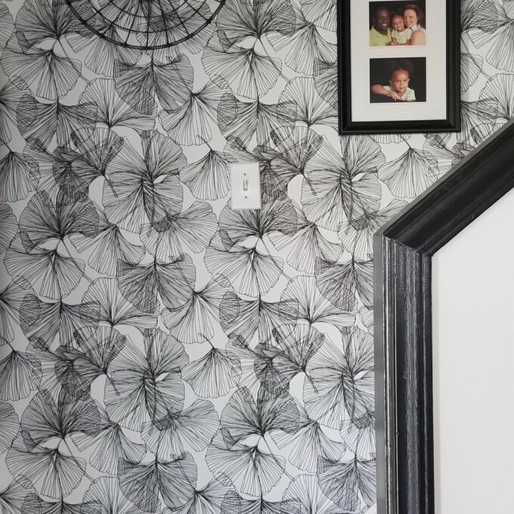 CB2 Ginkgo Leaf Peel and Stick Wallpaper 28.18 sq. ft